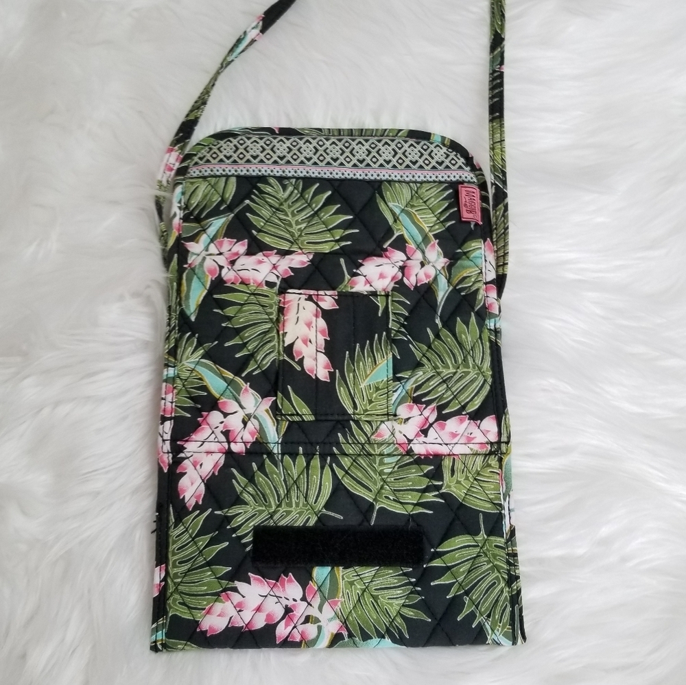 MaggieB Tropical Floral Trifold Belt/Crossbody Bag - Picture 6 of 9